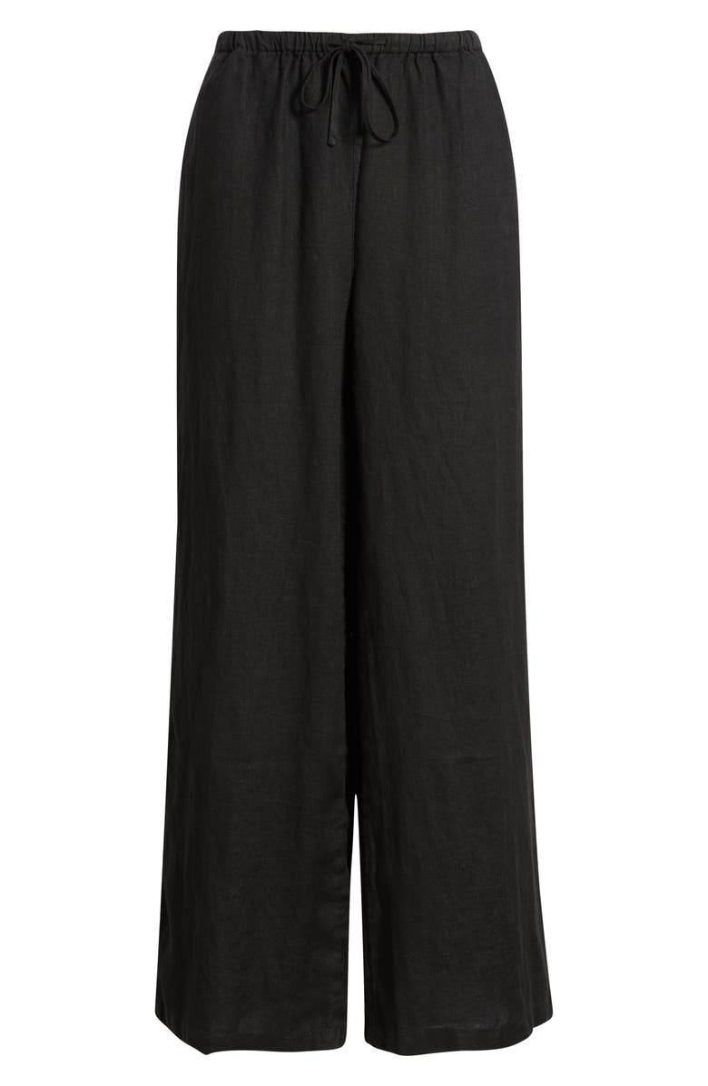 Caslon<sup
®</sup
 Easy Wide Leg Linen Pants, Main, color, Black