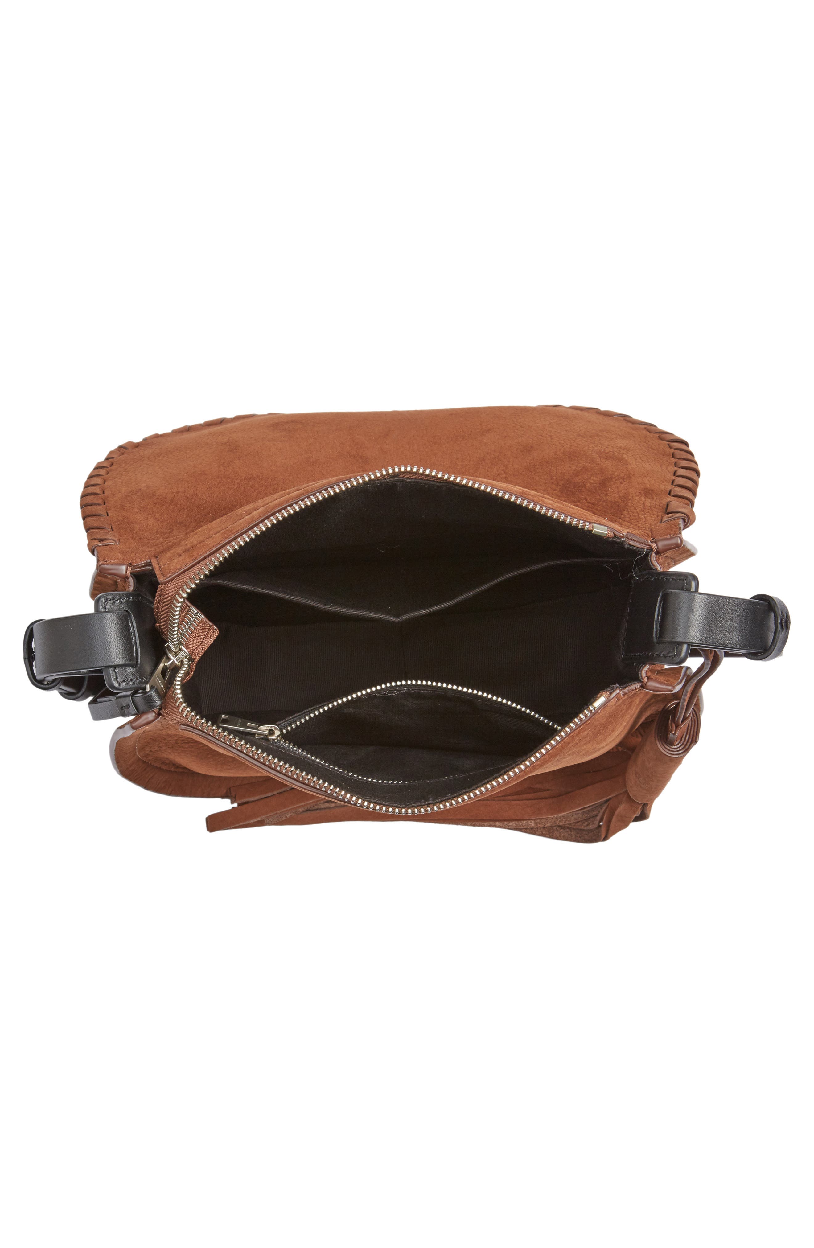 AllSaints Mori Suede Crossbody Bag, Alternate, color, 