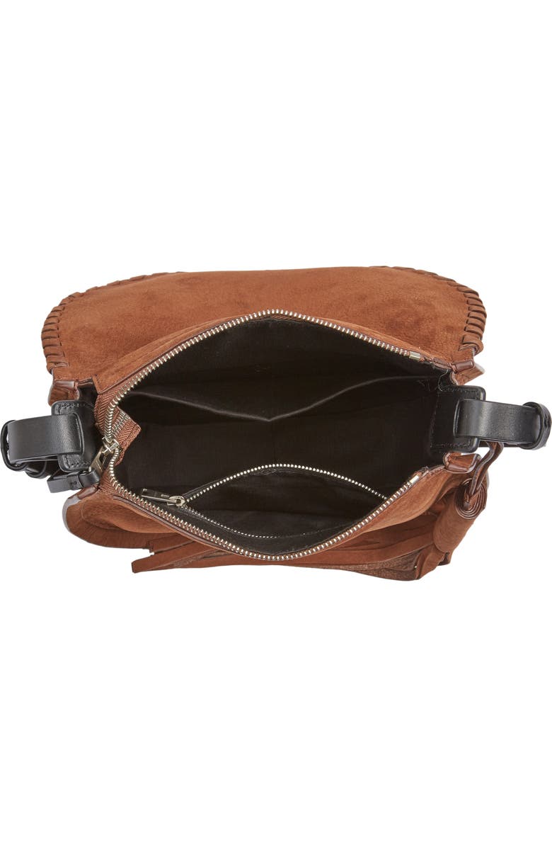 AllSaints Mori Suede Crossbody Bag, Alternate, color,