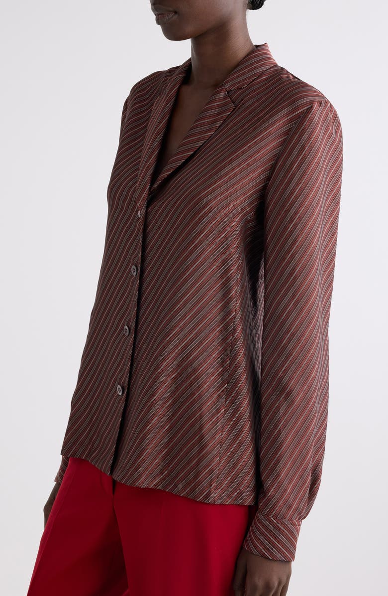 Dries Van Noten Diagonal Stripe Tailored Button-Up Shirt, Alternate, color, 