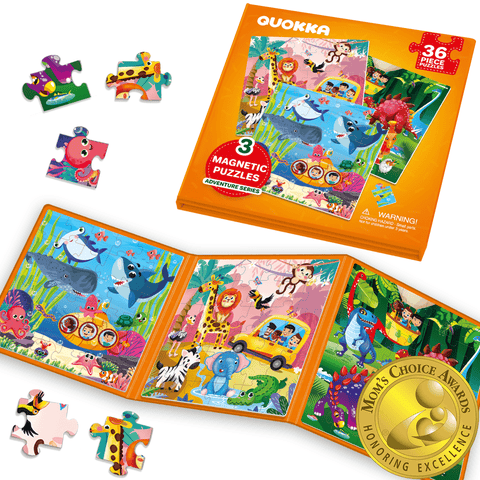 Magnetic Kids Jigsaw Puzzle Set - Animal, Space, Princess, and Math