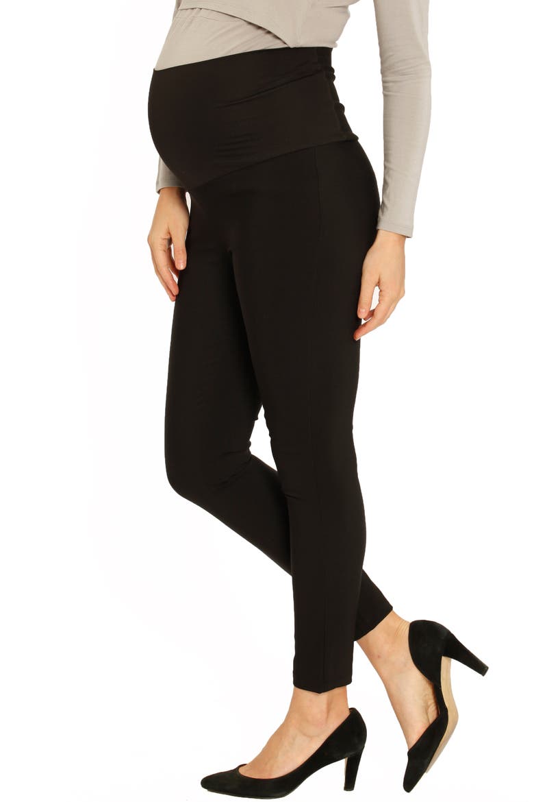 Fitted Straight Leg Maternity Pants, Alternate, color, BLACK