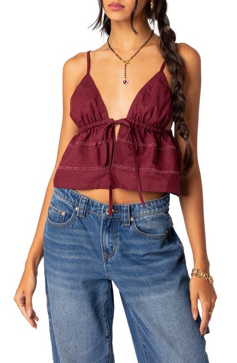 Candy Tie Front Crop Camisole