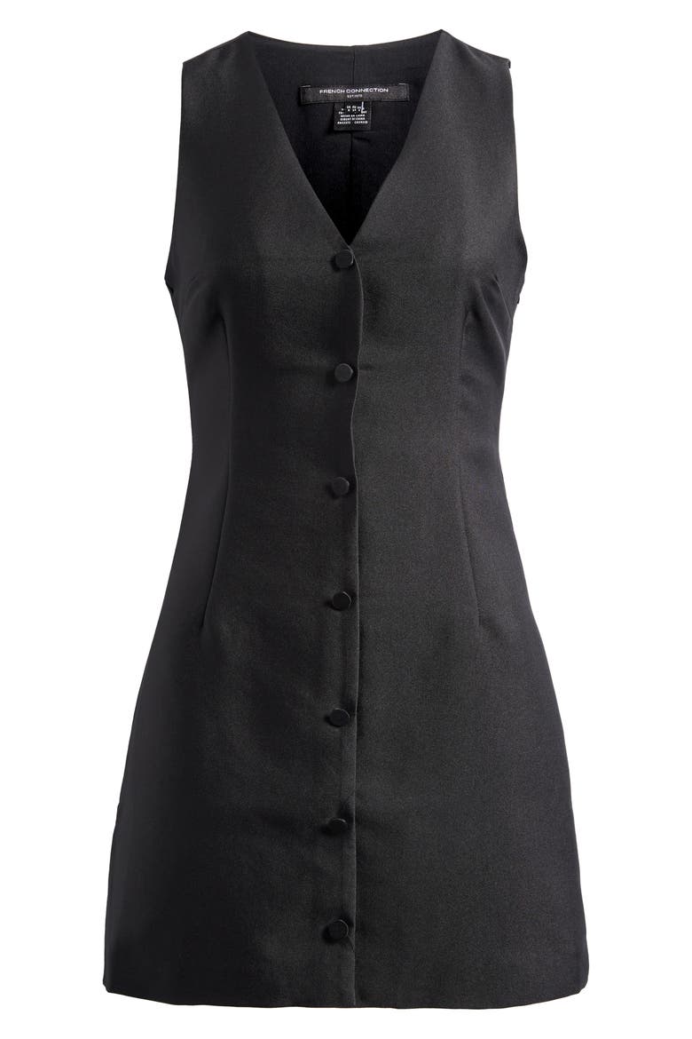 Taffeta Sleeveless Minidress, Alternate, color, BLACK