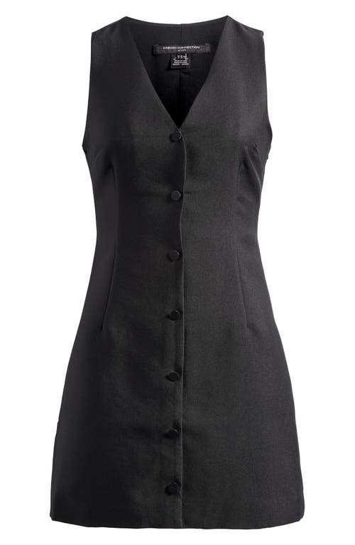 French Connection Taffeta Sleeveless Minidress In Black