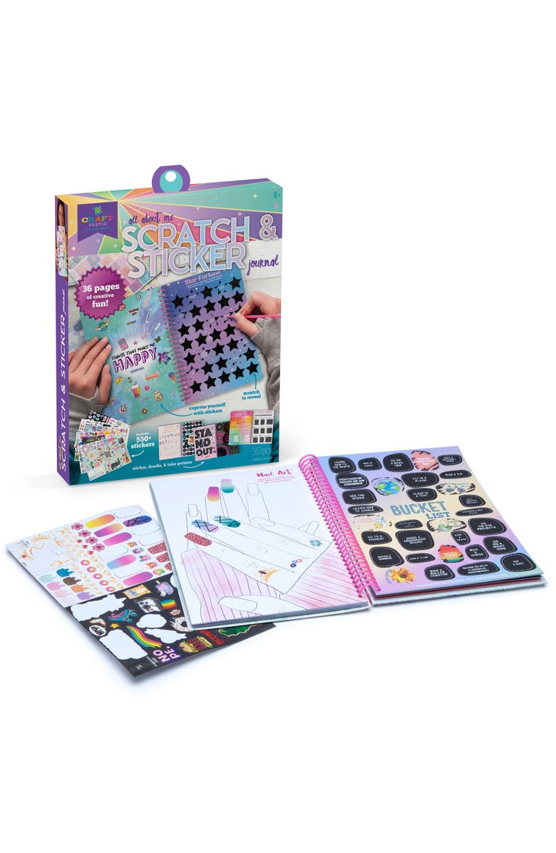 Ann Williams Craft-Tastic All About Me Scratch & Sticker Activity Journal Kit, Alternate, color,