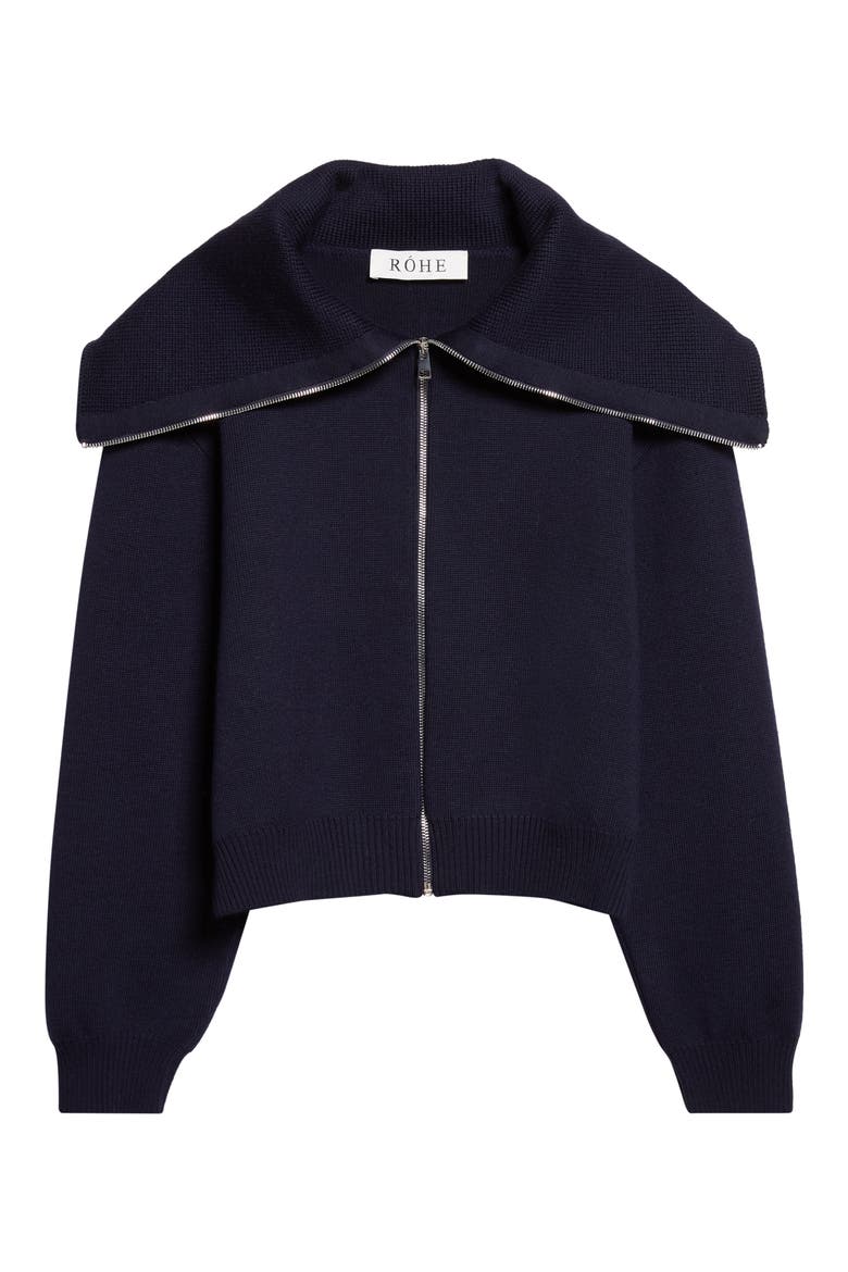 Two-Way Sailor Zip Merino Wool Cardigan, Main, color, NAVY