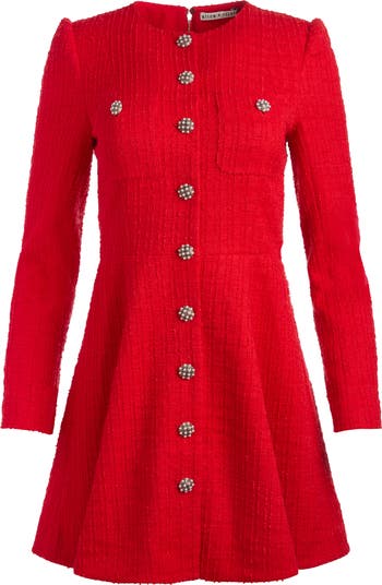 Shiloh Long Sleeve Tweed Minidress