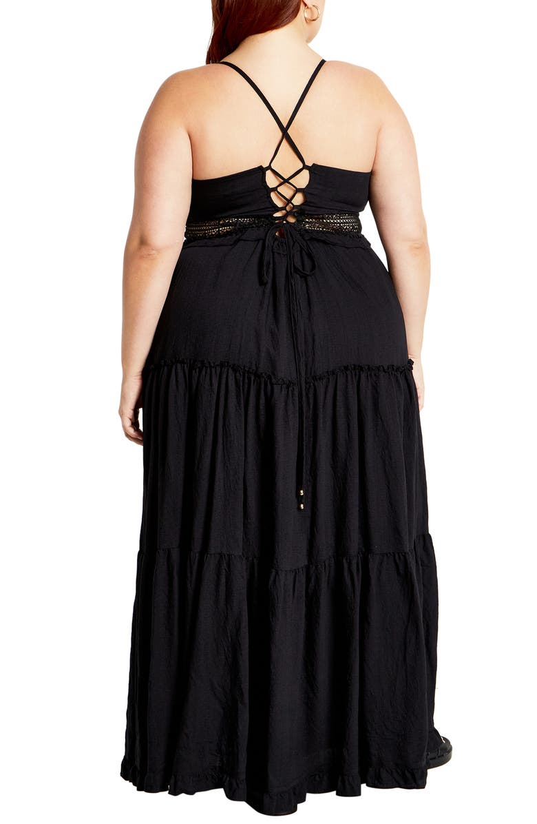 City Chic Aura Maxi Dress, Alternate, color, Black