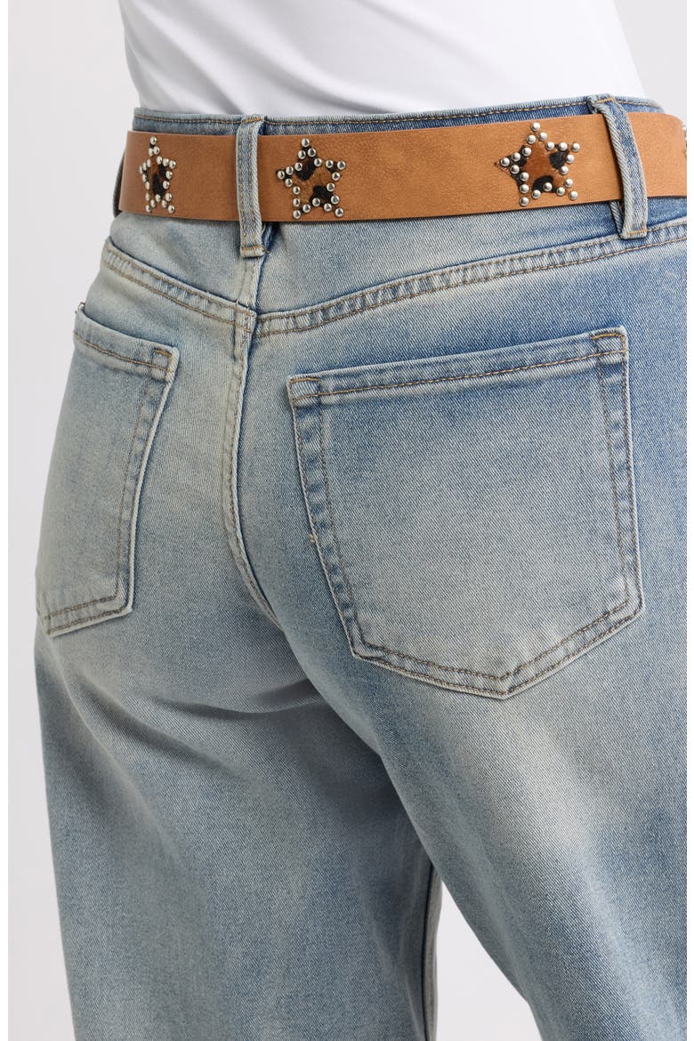 Britney Belted Wide Leg Jeans, Alternate, color, LT MED WASH TINT 19C