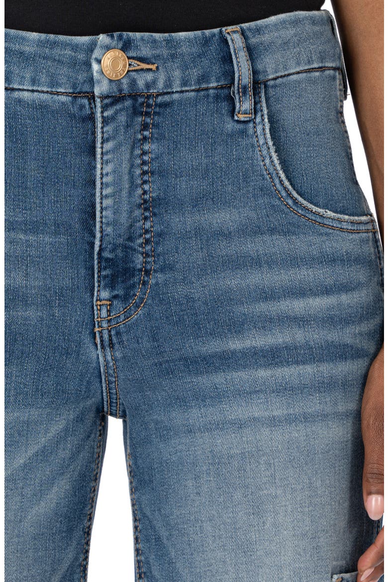 Jodi Fab Ab High Waist Wide Leg Cargo Jeans, Alternate, color, CREATIVE