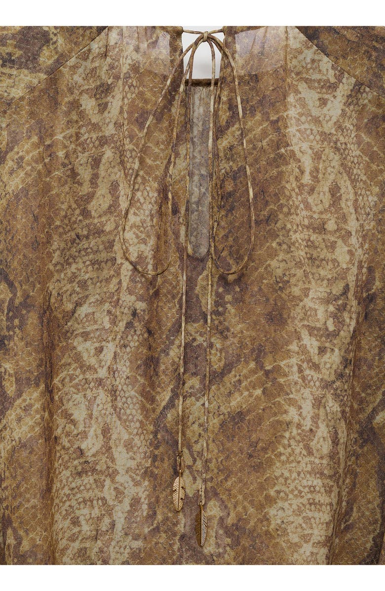 MANGO Carola Tiered Bell Sleeve Chiffon Top, Alternate, color, 