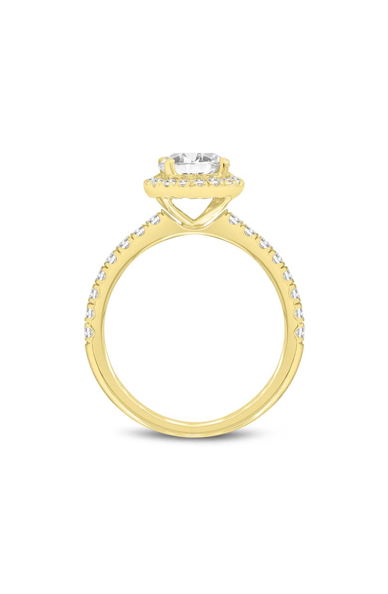 LuvMyJewelry Paloma 14K Yellow Gold Round Cut Lab Grown Diamond Halo Engagement Ring - 1.5 ctw, Alternate, color, 14K Yellow Gold