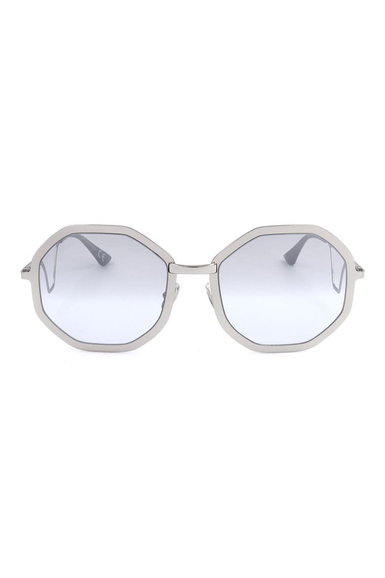 58mm Round Sunglasses, Main, color, SILVER / GREY