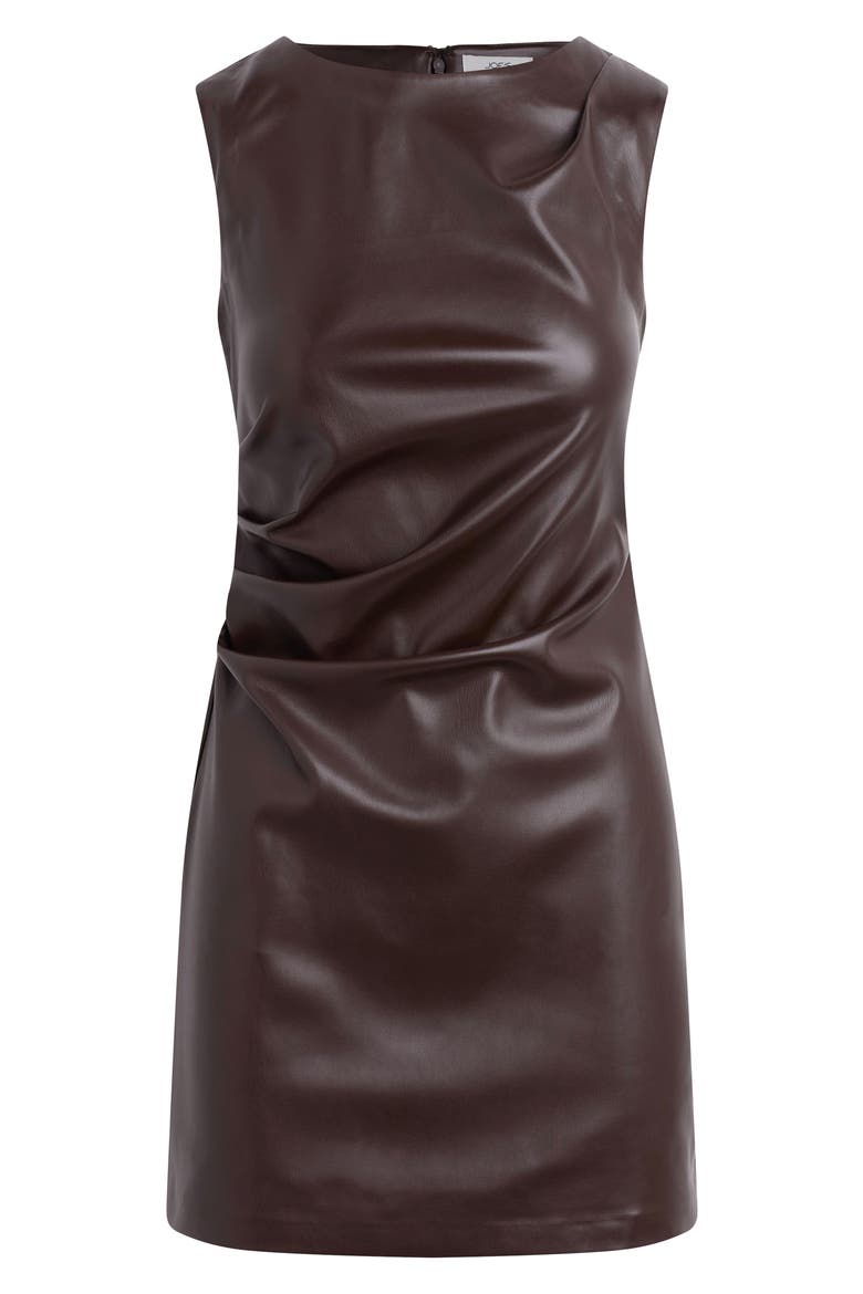 The Meg Faux Leather Minidress, Alternate, color, DARK CHOCOLATE