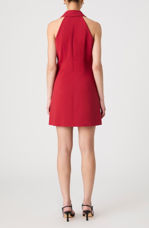 French Connection Whisper Halter Neck Blazer Minidress In Red