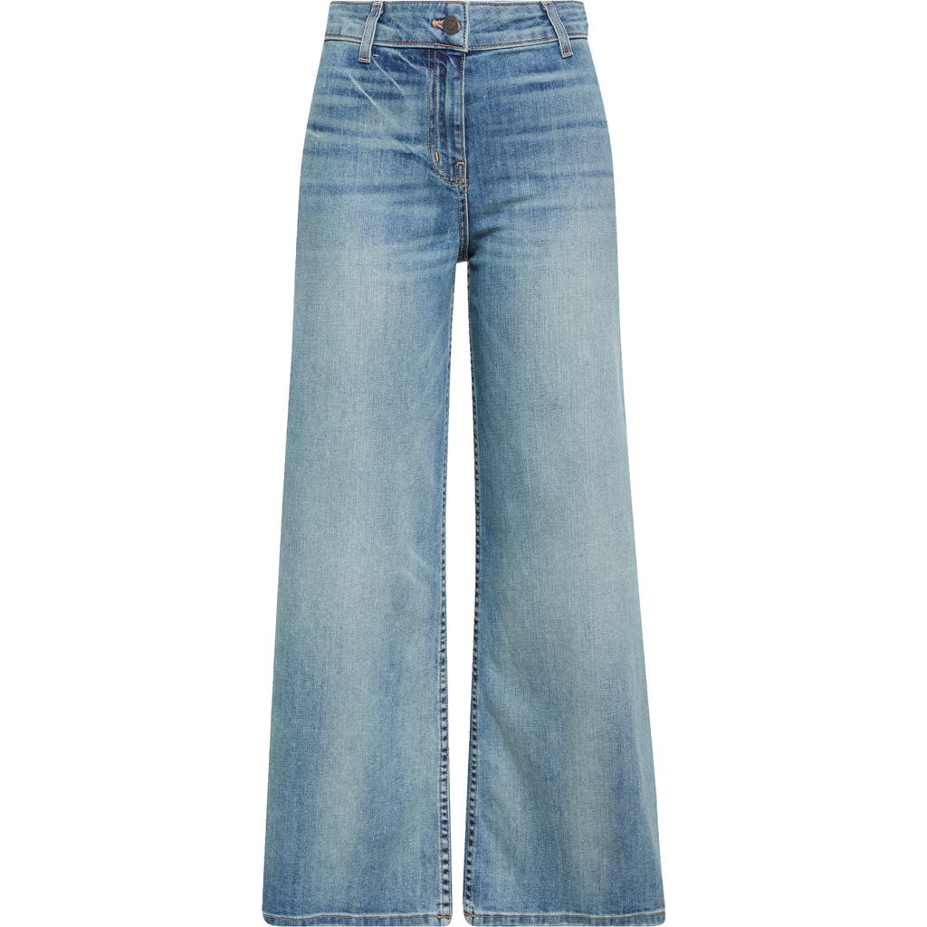 Shop Nili Lotan Megan Wide Leg Jeans In Summer Wash