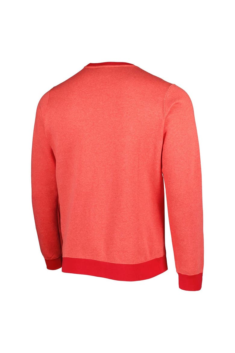 Men's Nike Heathered Scarlet Ohio State Buckeyes Vault Stack Club Fleece Pullover Sweatshirt, Alternate, color, Scarlet