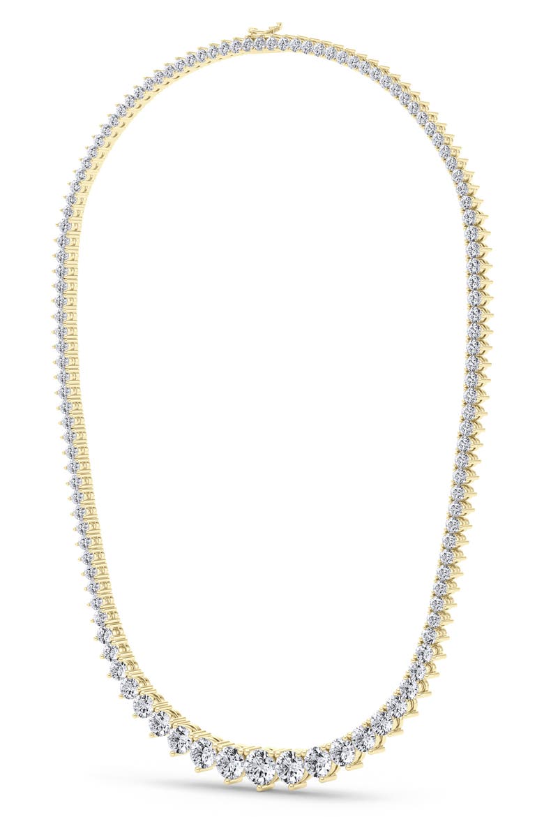 Graduated Lab Grown Diamond Tennis Necklace, Main, color, 18K YELLOW GOLD