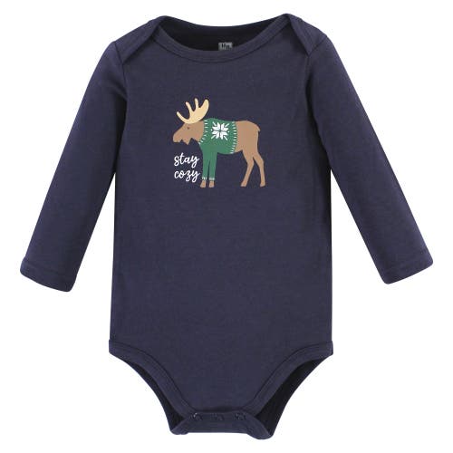 Hudson Baby Cotton Long-sleeve Bodysuits 3-pack In Multi