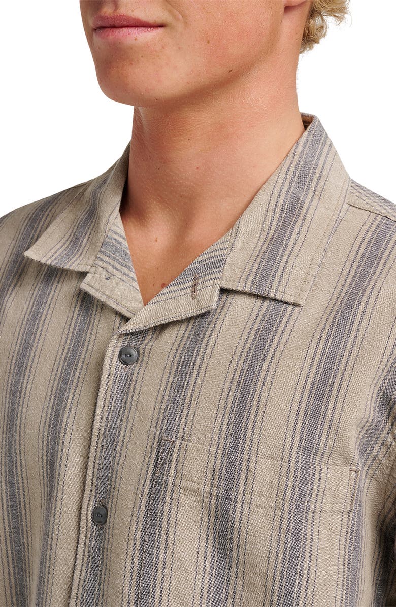 Quiksilver Oxford Stripe Cotton Button-Up Shirt, Alternate, color, Fallen Rock