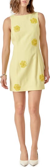 Floral Beaded Sleeveless Minidress