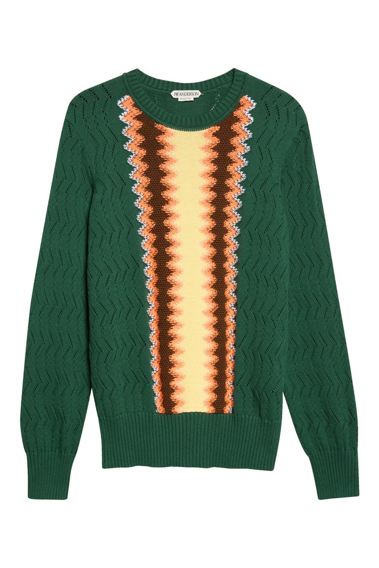 Chevron Stitch Sweater, Alternate, color, PINE
