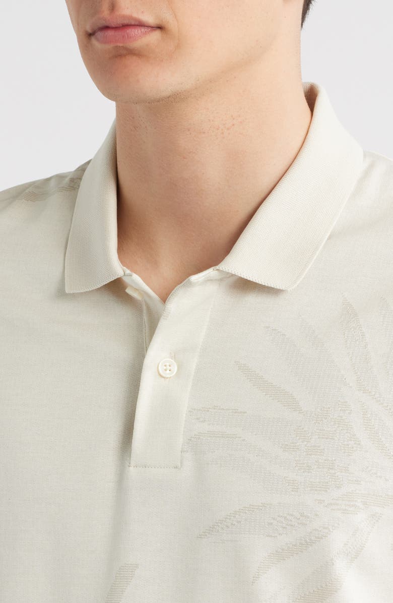 BOSS Parris Floral Jacquard Polo, Alternate, color, Open White