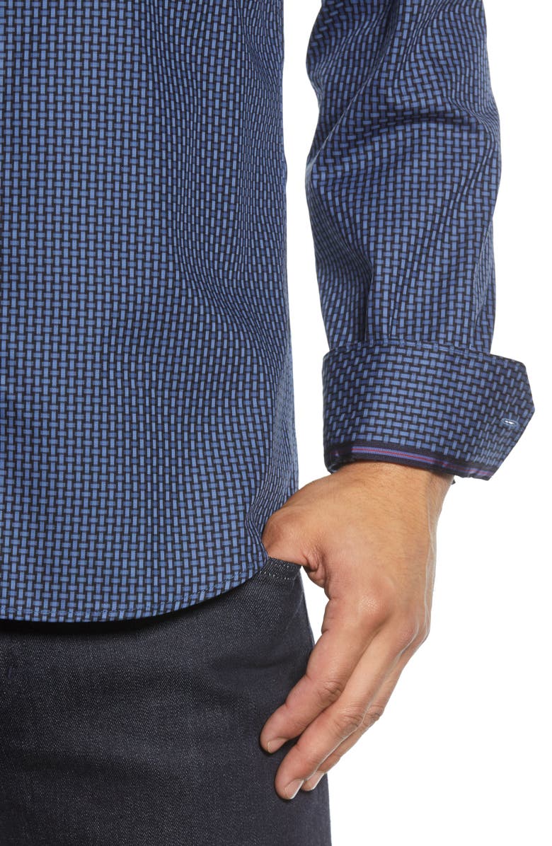 Bugatchi Shaped Fit Cotton Shirt, Alternate, color, 