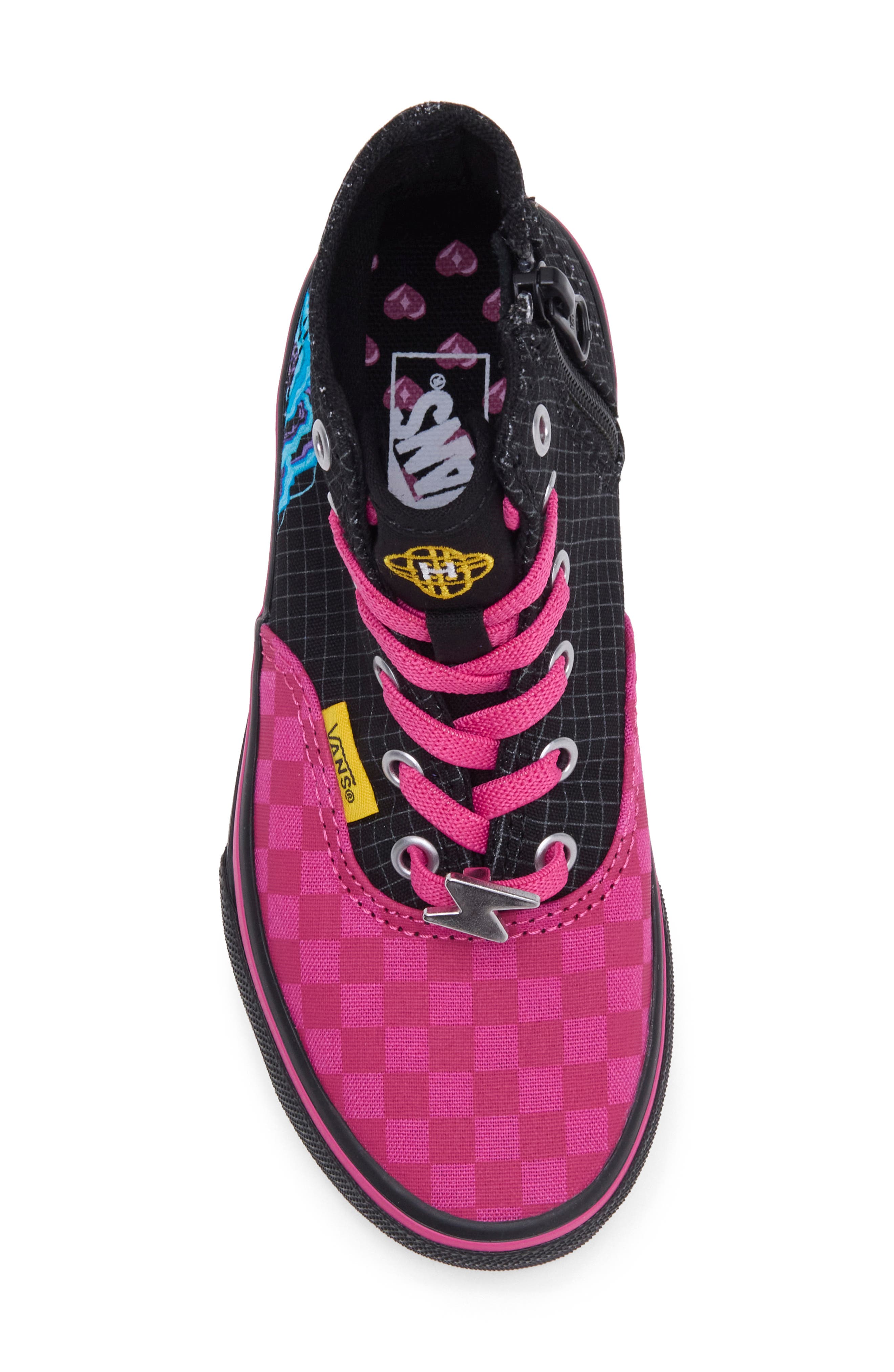 Kids' Mira High Top Sneaker, Alternate, color, BLACK