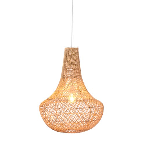 The Artisan & Company Ibiza Rattan Pendant Ceiling Light In Natural