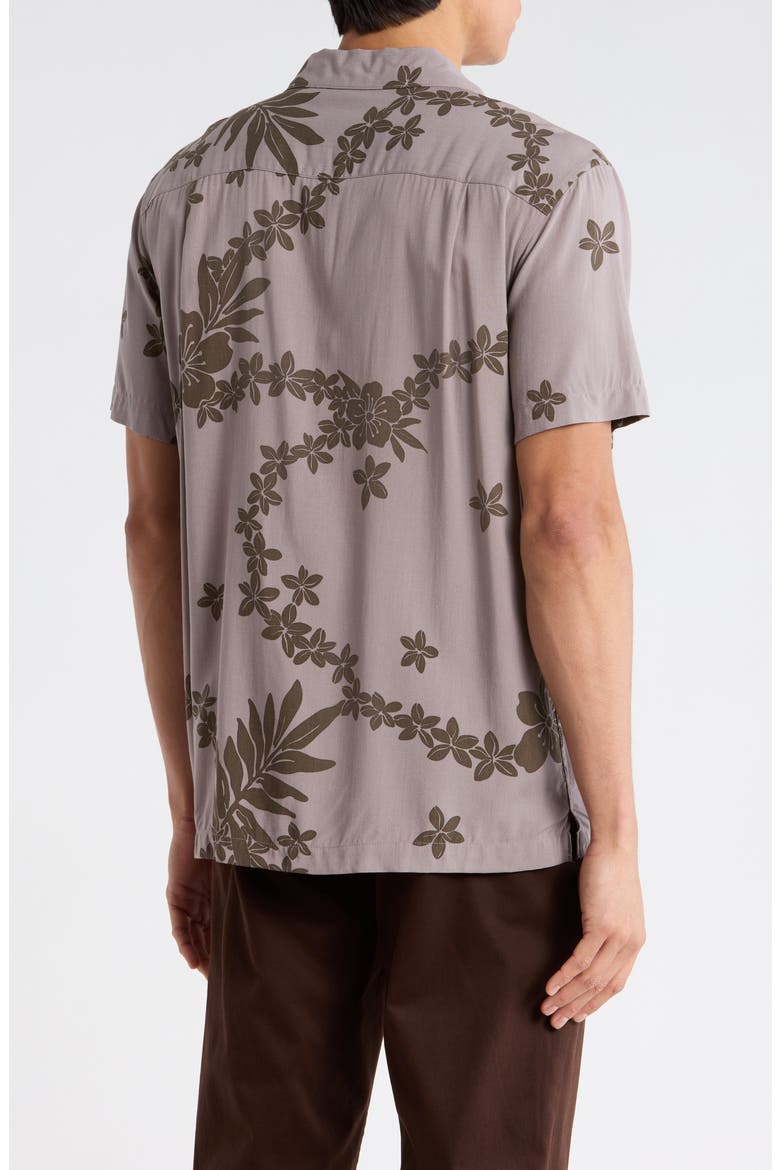 Floral Camp Shirt, Alternate, color, ZINC