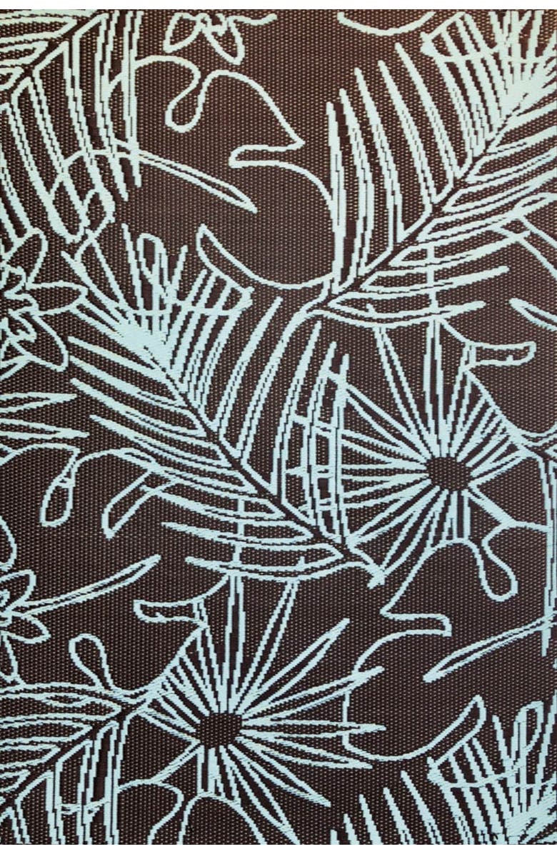 Mad Mats Palm Leaf Rug, Main, color, Teal Brown - 5'X8'