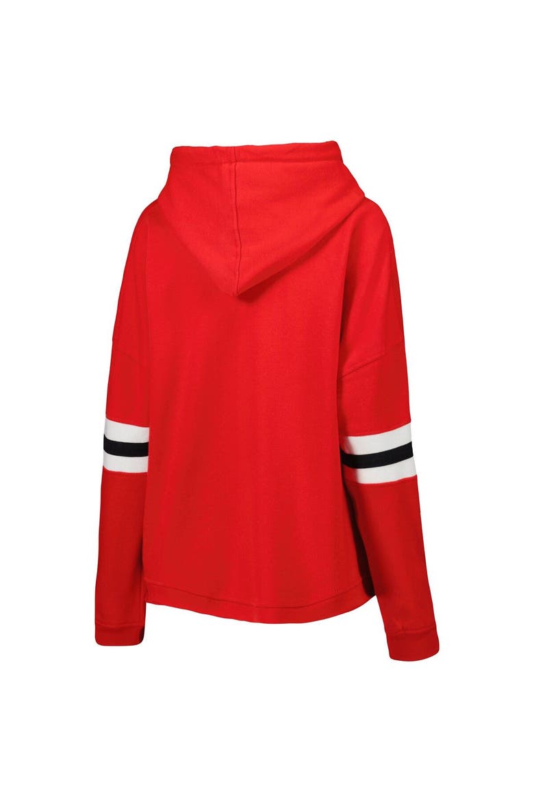 Women's Pressbox Red Georgia Bulldogs Super Pennant Pullover Hoodie, Alternate, color, Red