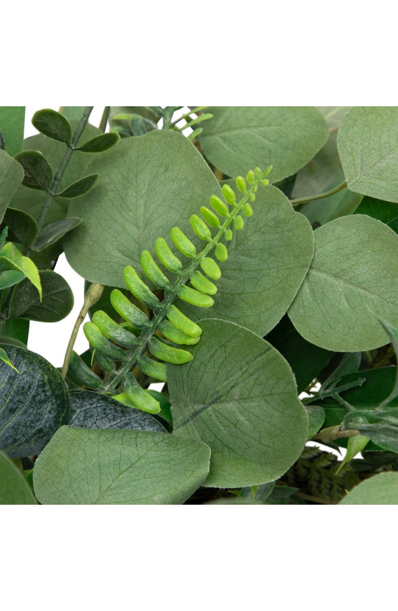 Northlight Eucalyptus and Fern Mixed Foliage Artificial Spring Wreath - 24", Alternate, color, Green