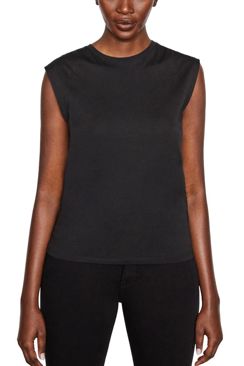 Pima Cotton Muscle Tee, Main, color, NOIR