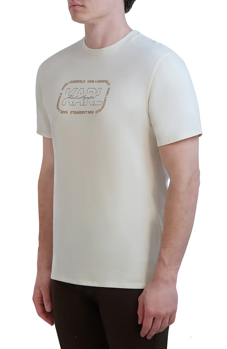 KARL LAGERFELD PARIS Outline Square Logo Graphic Print T-Shirt, Alternate, color, 