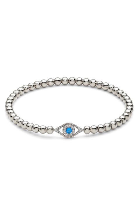 Evil Eye Beaded Stretch Bracelet