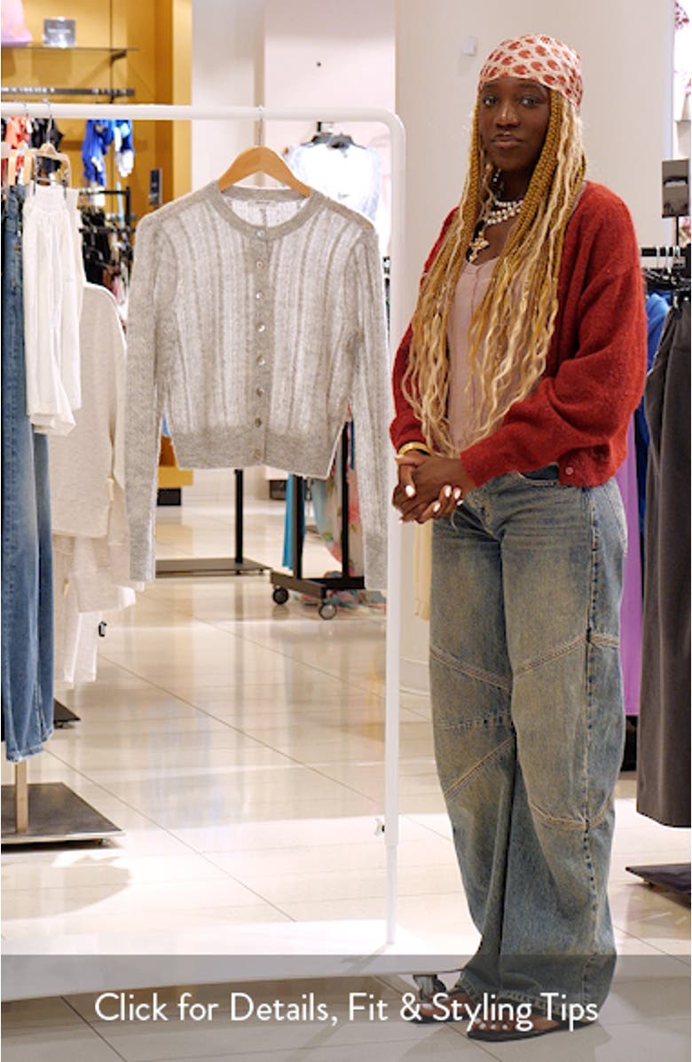 Pointelle Stitch Alpaca Blend Cardigan, sales video thumbnail