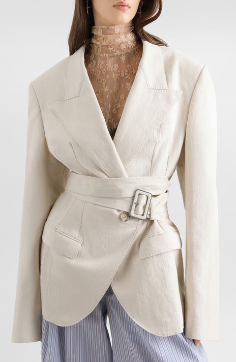 Taormina Belted Cotton & Flax Jacket