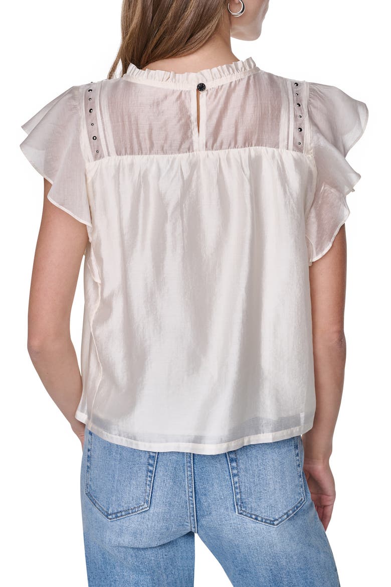 Studded Pintuck Top, Alternate, color, COCONUT