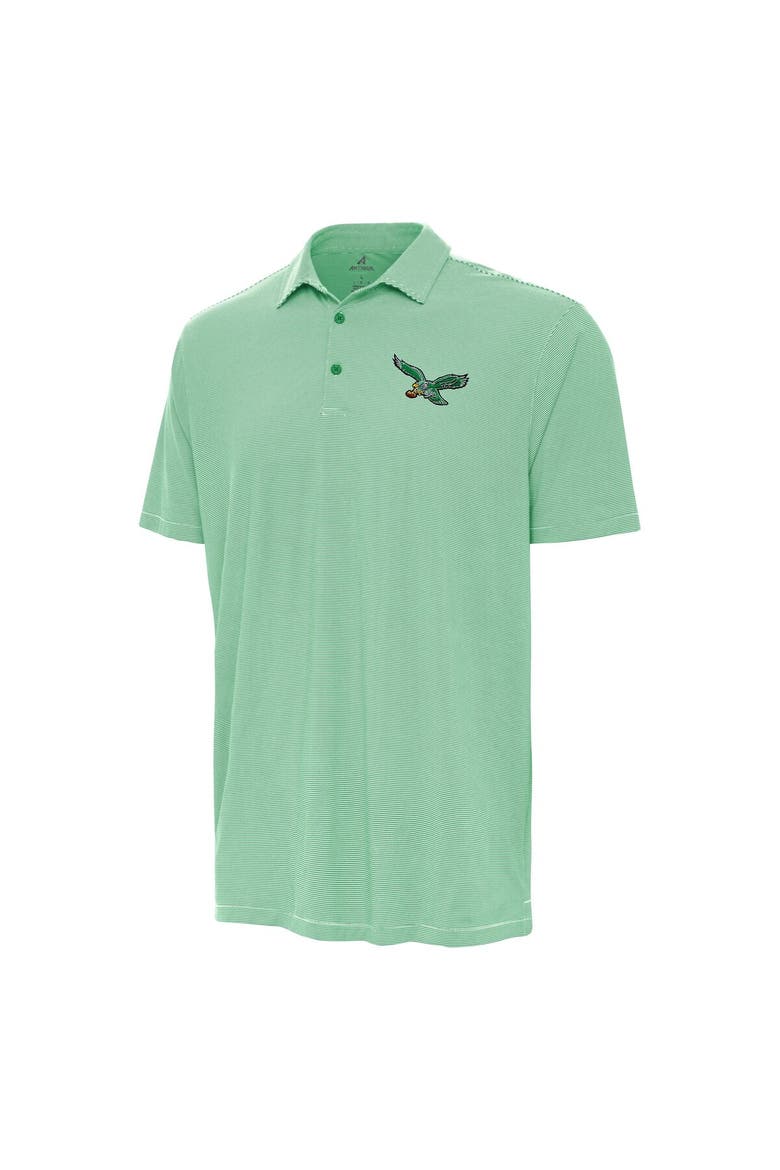 Men's Antigua Kelly Green/White Philadelphia Eagles Twine Performance Polo, Alternate, color, Kelly Green