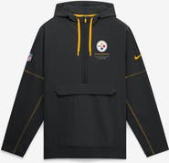Nike Men's Nike Black Pittsburgh Steelers Sideline Logo Glory Anorak Half-Zip Hooded Jacket