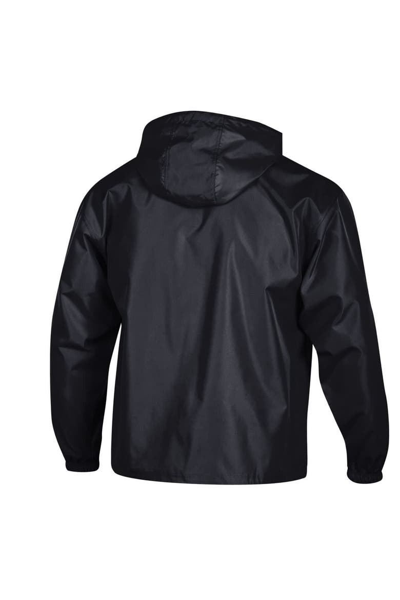 Men's Champion  Black USC Trojans Packable Hooded Windbreaker Half-Zip Jacket, Alternate, color, Black