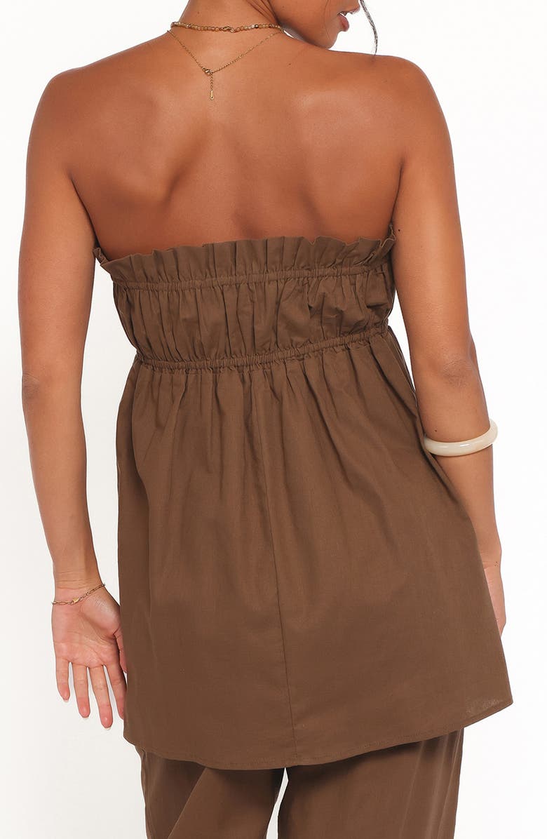 Petal & Pup Ember Strapless Cotton & Linen Tunic Top, Alternate, color, Brown