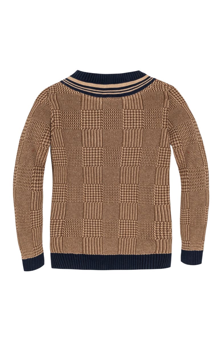 Hope & Henry Baby Boys' Organic Intarsia Cricket Sweater, Infant, Alternate, color, Brown Glen Plaid Intarsia