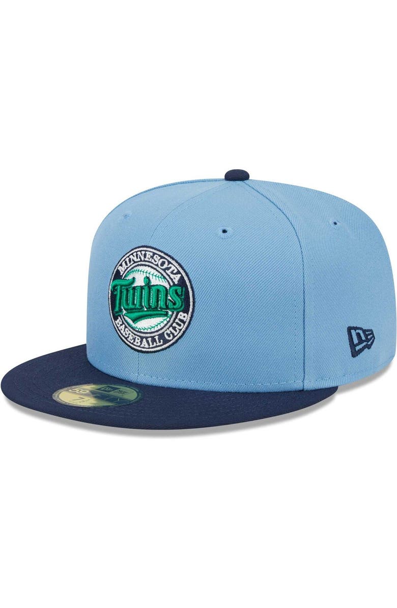 New Era Men's New Era Light Blue/Navy Minnesota Twins Green Undervisor 59FIFTY Fitted Hat, Alternate, color, 