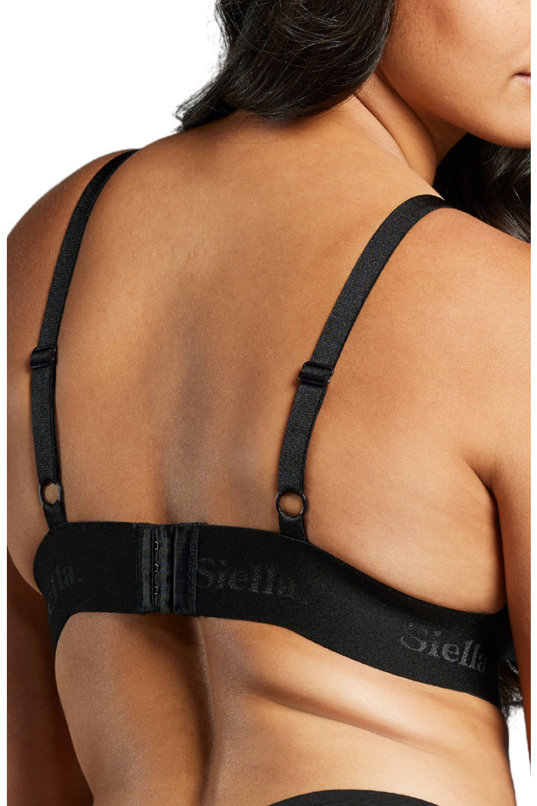 Organic Cotton Triangle Non-Padded Bra, Alternate, color, Black