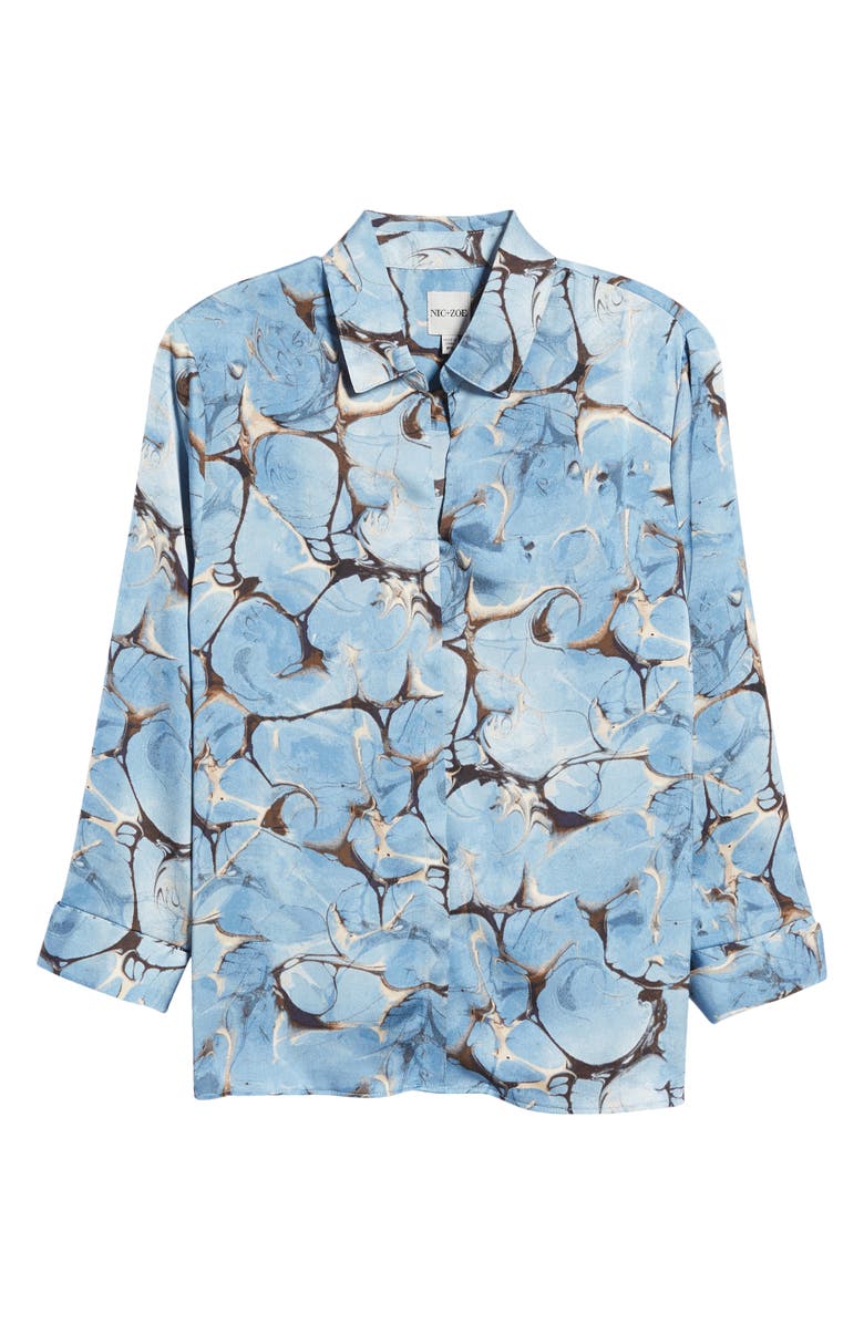 NIC+ZOE Marble Sky Button-Up Shirt, Alternate, color,