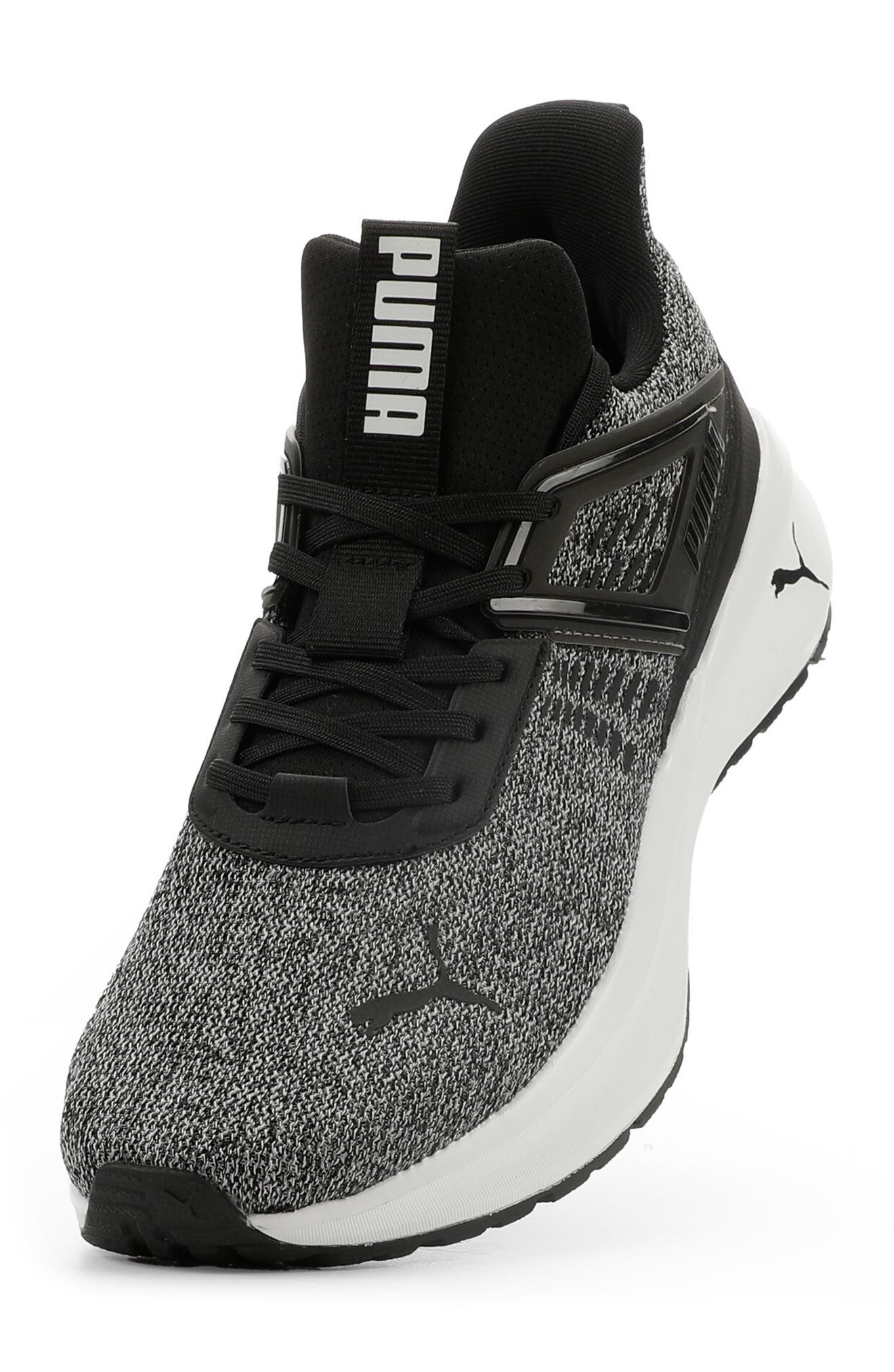 PUMA Outpace Heather Sneaker, Alternate, color, Puma Black/ Puma White